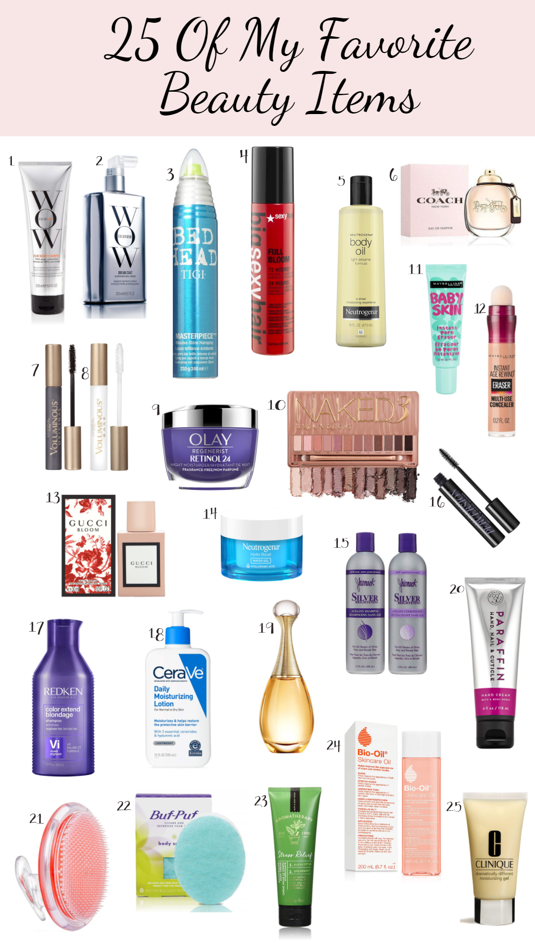 25 Favorite Beauty Items - Tips -Products